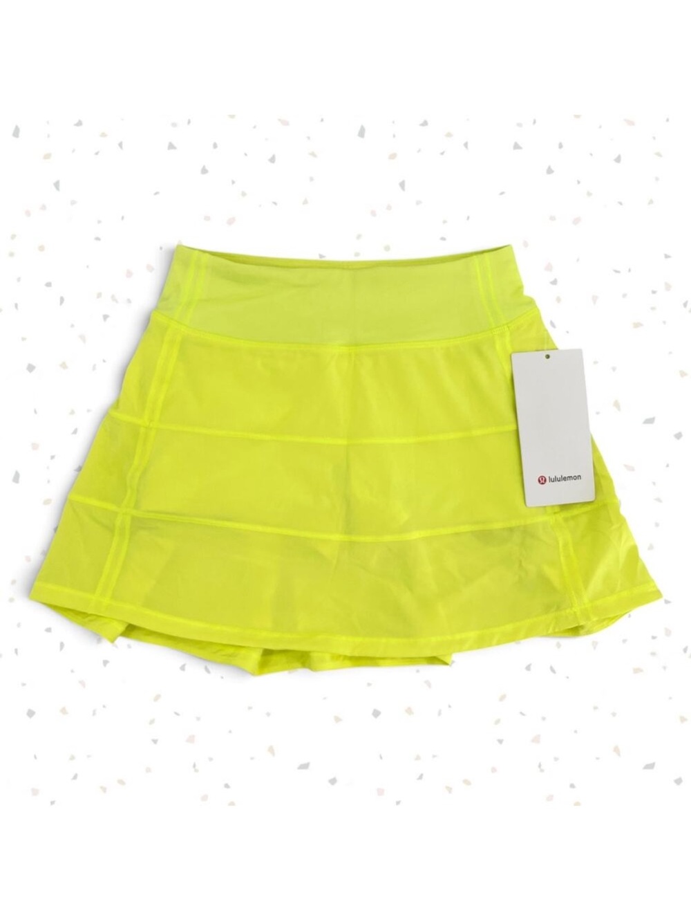 Lululemon Pace Rival Skirt Electric Lemon Yellow Bright Neon Pleats Skort Size 0